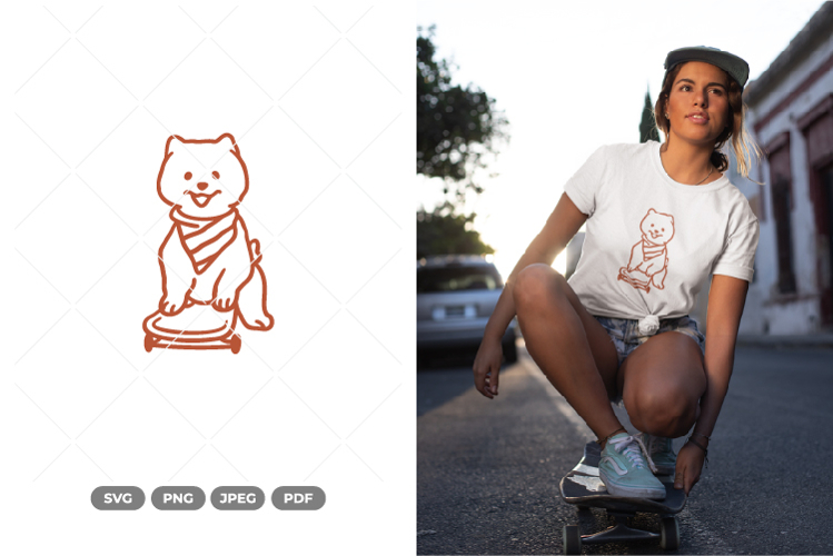 Skateboard Dog SVG & Clipart