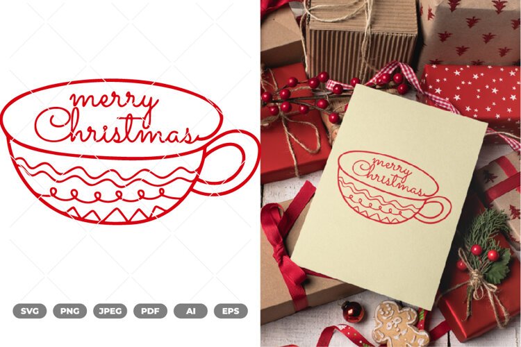 Laser Cut Merry Christmas Ornaments SVG & Clipart example image 1