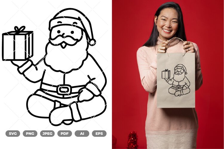 Cute Santa SVG & Clipart example image 1