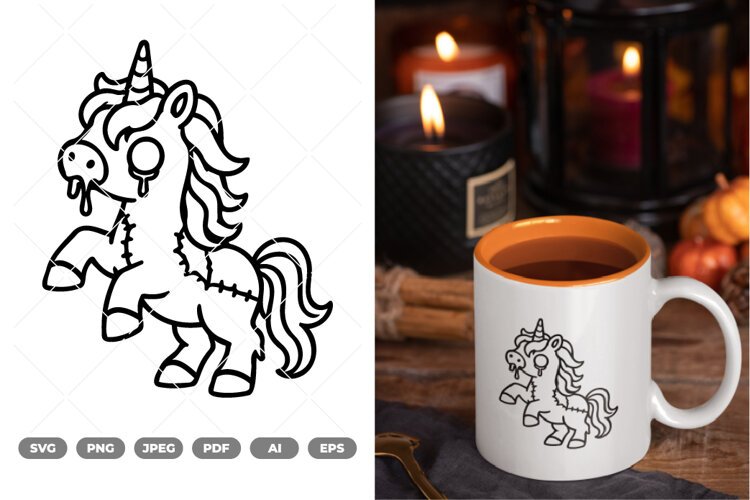 Zombie Unicorn SVG & Clipart example image 1