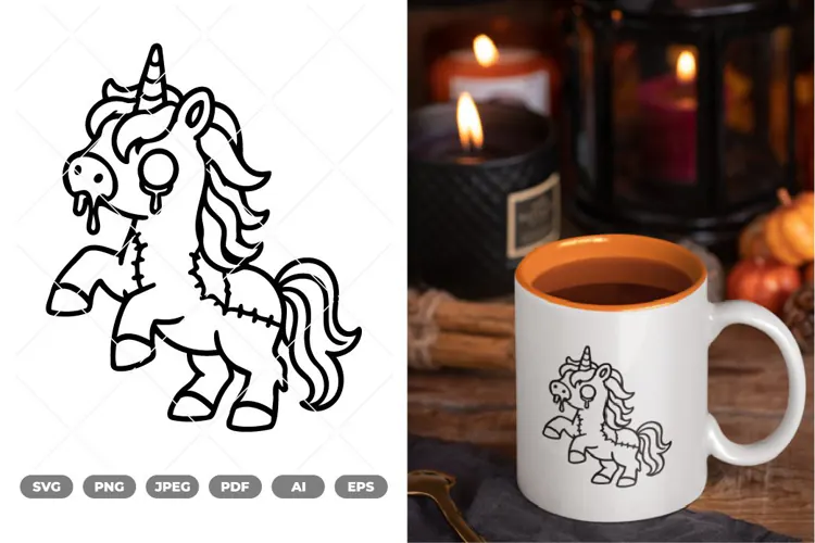 Zombie Unicorn SVG & Clipart