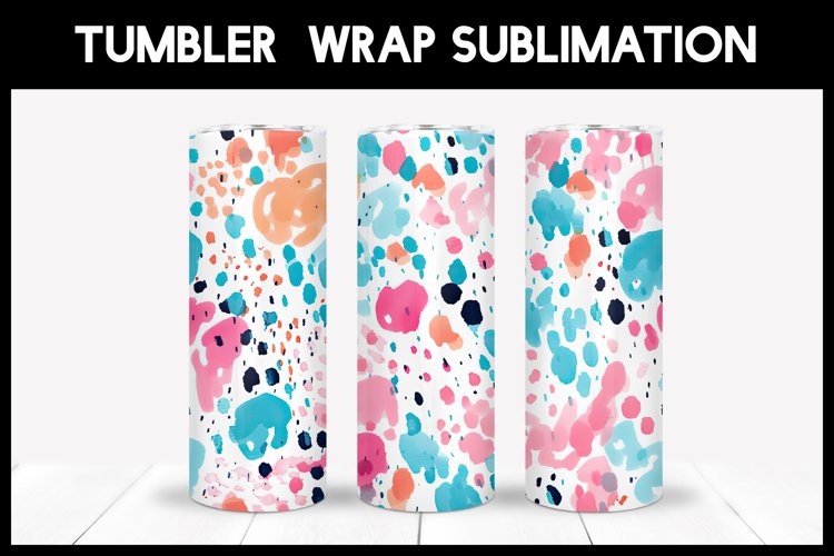 3D Leopard Watercolour Tumbler Sublimation |Barbiecore Wrap