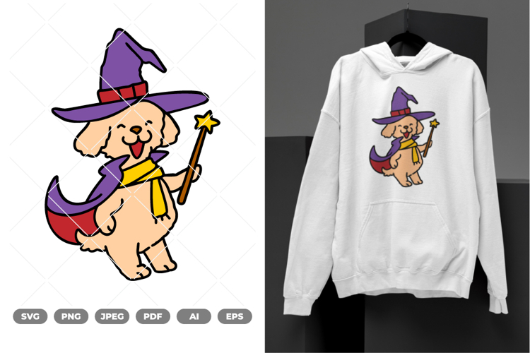 Witch Dog Colored SVG & Clipart