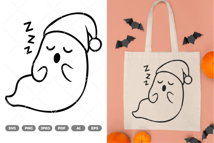 Cute Ghost SVG & Clipart example image 1