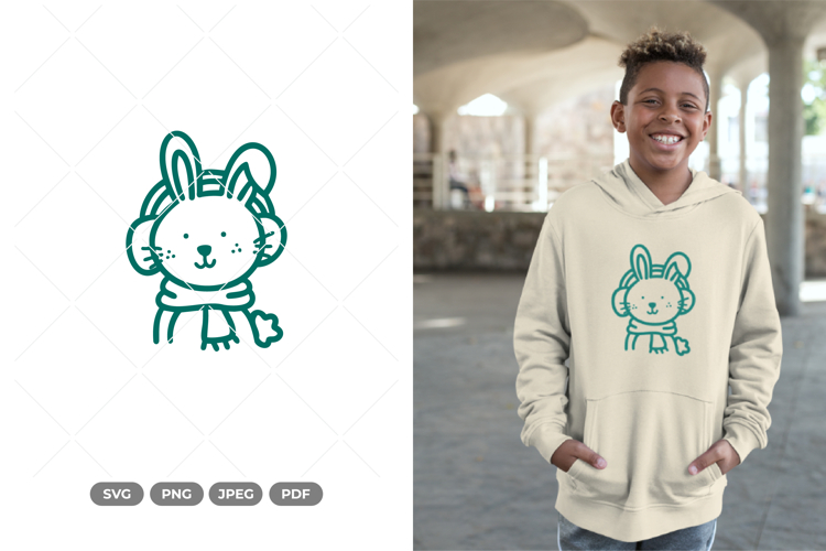 Winter Rabbit SVG and Clipart