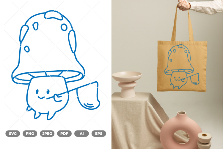 Cute Mushroom SVG & Clipart example image 1