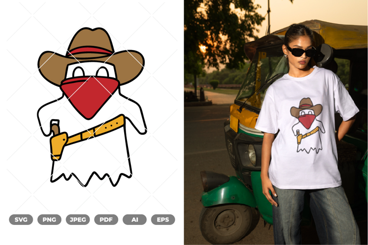 Ghost Cowboy Colored SVG & Clipart