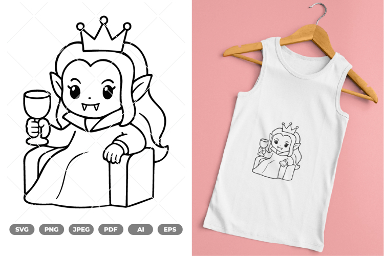 Chibi Vampire SVG & Clipart