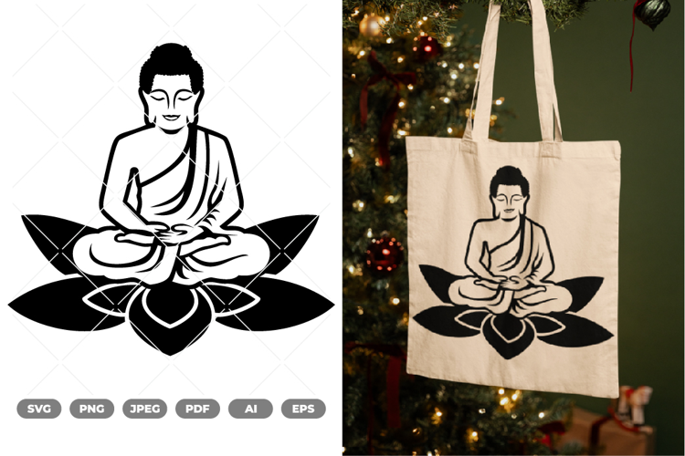 Buddha with Lotus SVG & Clipart