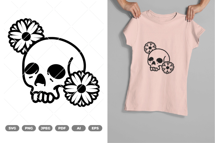 Floral Skull SVG & Clipart