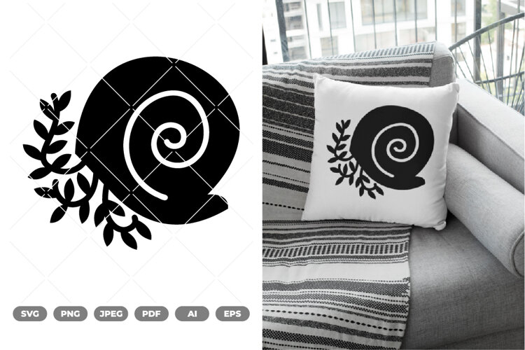 Floral Snail SVG & Clipart example image 1