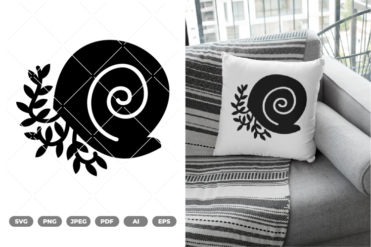 Floral Snail SVG & Clipart