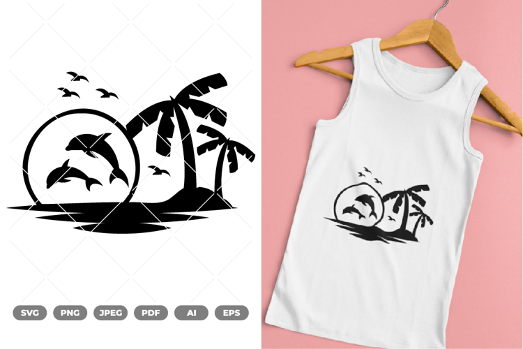 Flying Dolphins SVG & Clipart