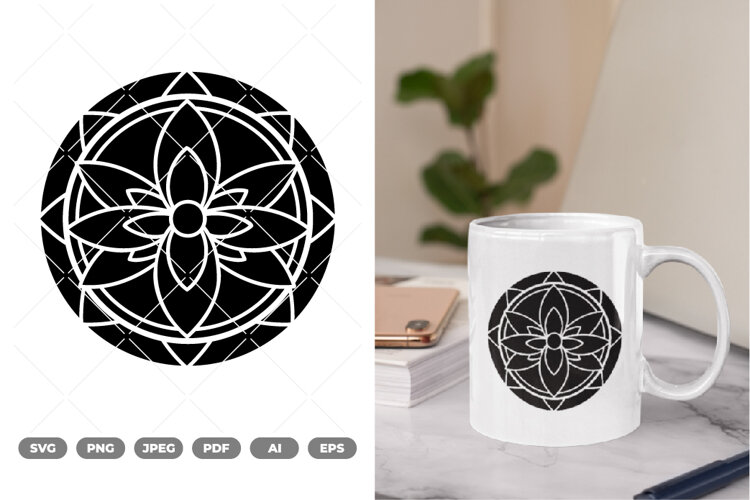 Lotus Mandala SVG & Clipart example image 1