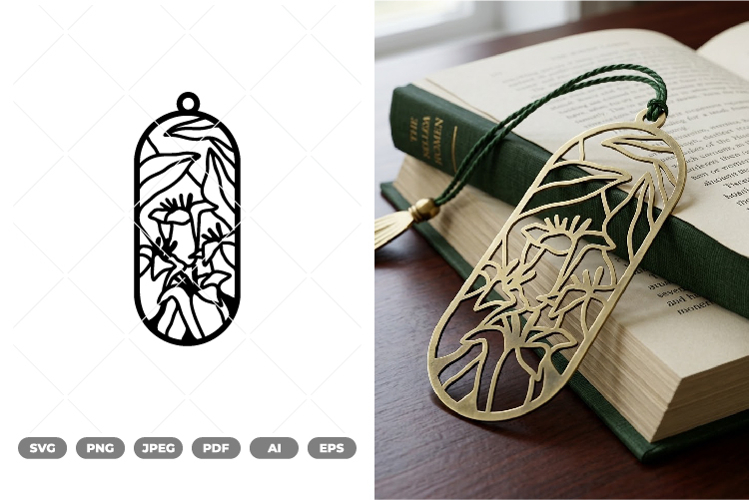 Floral Bookmark SVG & Clipart