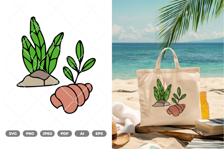 Seaweed Colored SVG   Clipart