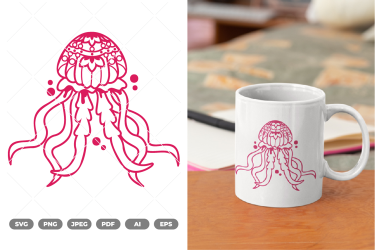 Mandala Jellyfish SVG & Clipart