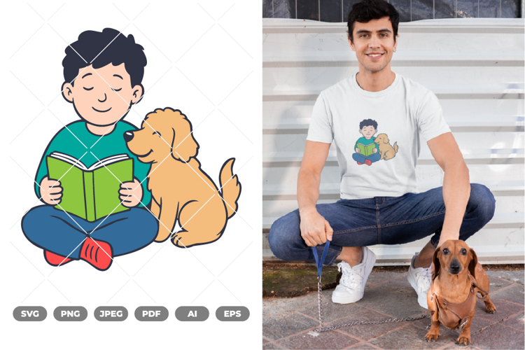 Man and Dog SVG & Clipart
