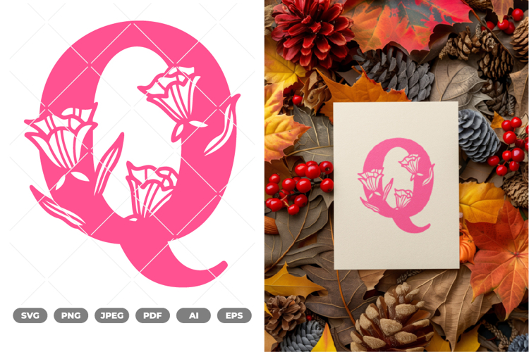 Floral Alphabet SVG & Clipart