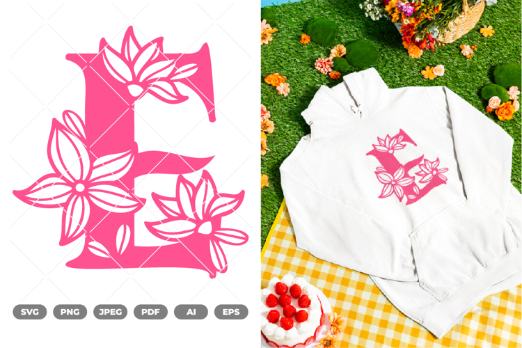 Floral Alphabet SVG & Clipart
