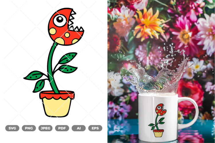 Monster Flower Colored SVG & Clipart