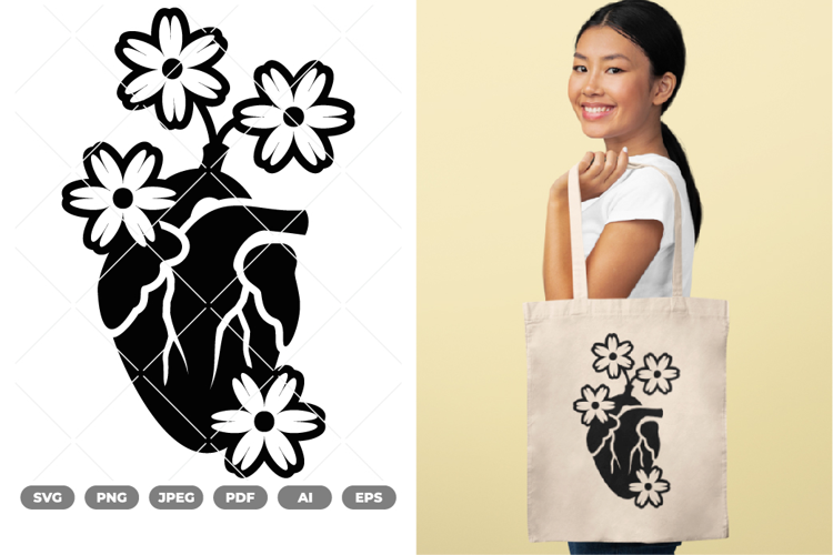 Floral Heart SVG & Clipart