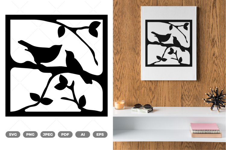 Bird on Branch SVG & Clipart