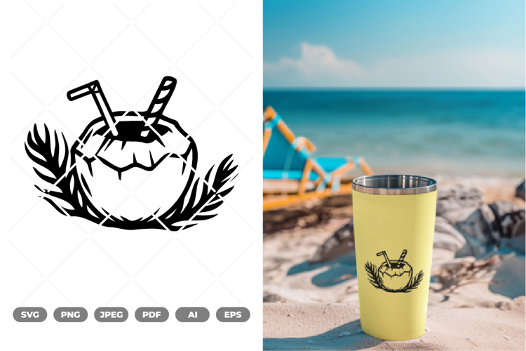 Coconut Drink SVG   Clipart
