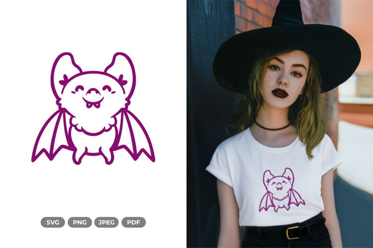 Cute and Kawaii Bat SVG & Clipart