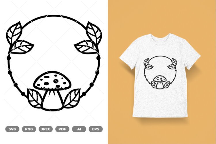 Mushroom Border SVG & Clipart example image 1
