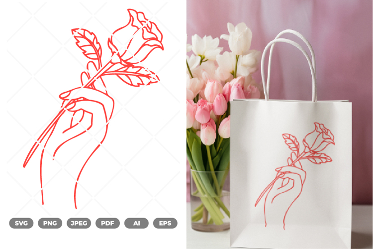 Hand and Rose SVG   Clipart