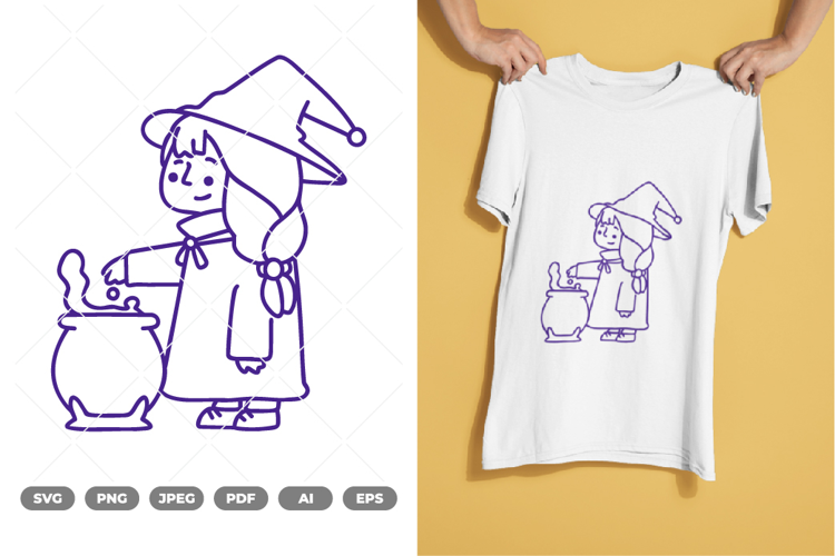 Cute Witch SVG & Clipart