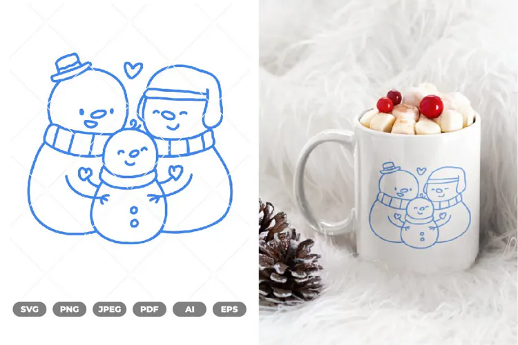 Snowman Family SVG & Clipart