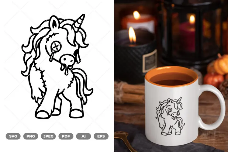 Zombie Unicorn SVG & Clipart
