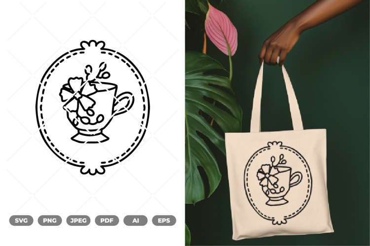 Vintage Tea Illustration SVG & Clipart