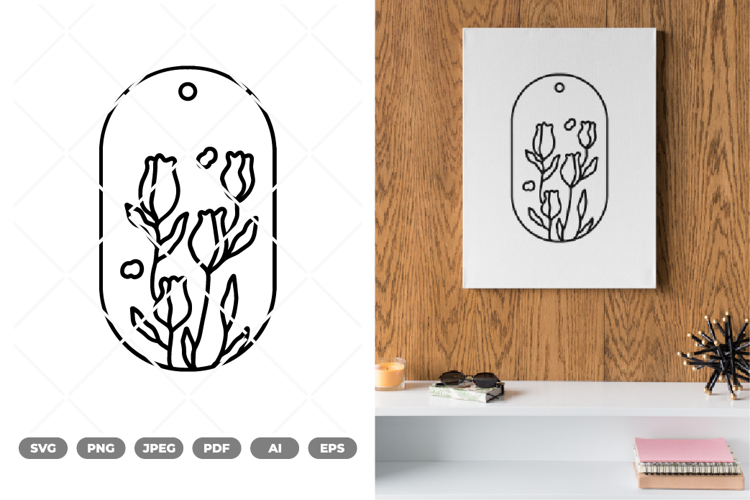 Flower Gift Tag SVG & Clipart