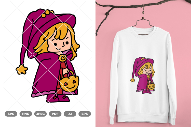 Cute Witch Colored SVG & Clipart