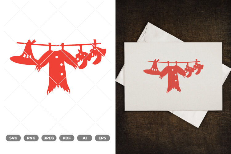 Witch Clothesline SVG & Clipart example image 1
