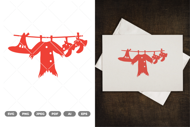 Witch Clothesline SVG & Clipart