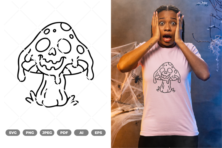 Skull Mushroom SVG   Clipart