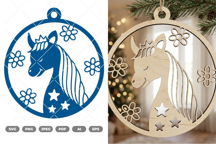 Unicorn Ornament SVG   Clipart