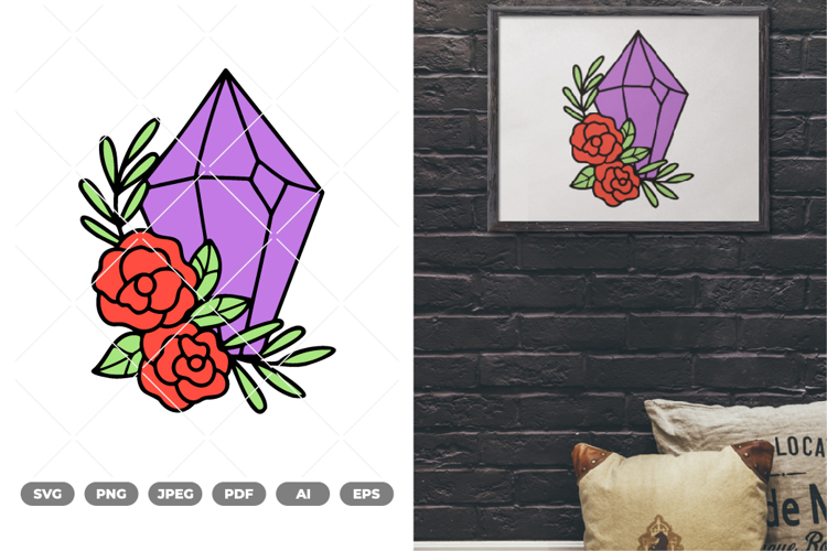 Floral Diamond Colored SVG & Clipart example image 1