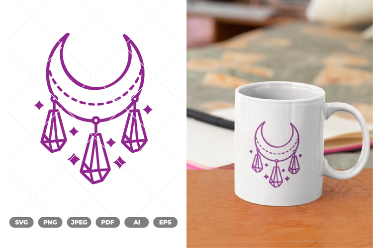 Crystal Moon SVG & Clipart