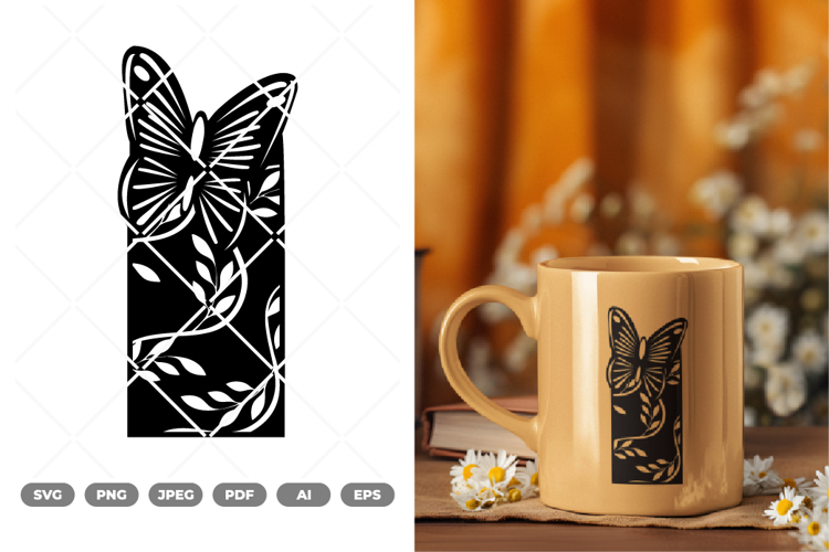 Floral Butterfly SVG & Clipart