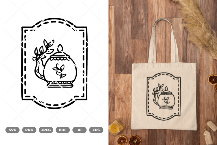 Vintage Tea Illustration SVG   Clipart