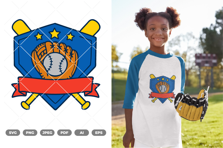 Baseball Emblem Colored SVG   Clipart