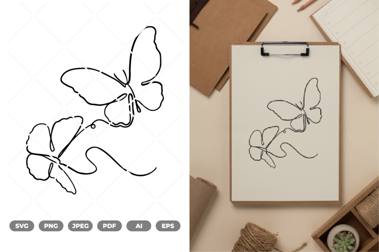 Outline Butterfly Clipart Image 24