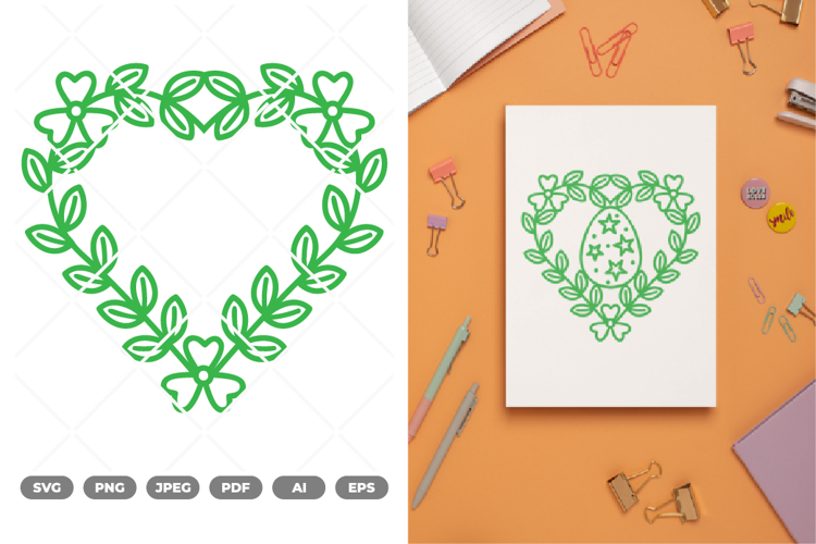 Floral Love Frame SVG & Clipart example image 1