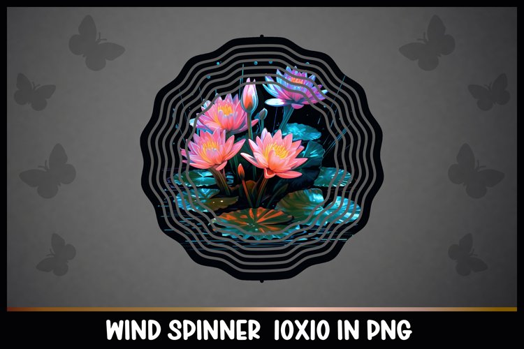 Rainbow Water Lilly Flower Wind Spinner Sublimation example image 1