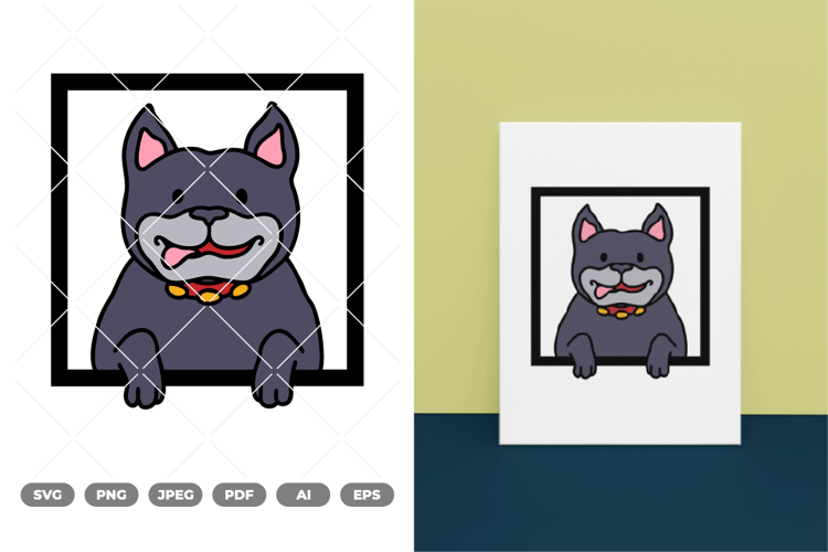 Peeking Dog Colored SVG & Clipart